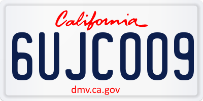 CA license plate 6UJC009