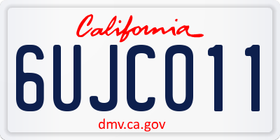 CA license plate 6UJC011