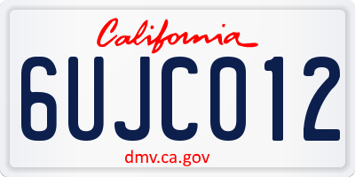 CA license plate 6UJC012