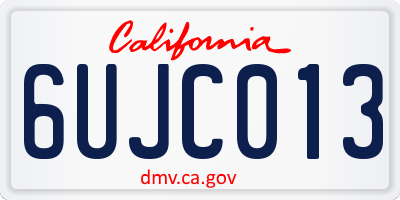 CA license plate 6UJC013