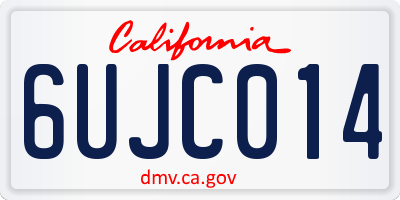 CA license plate 6UJC014