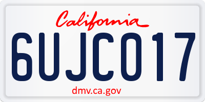 CA license plate 6UJC017