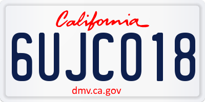 CA license plate 6UJC018