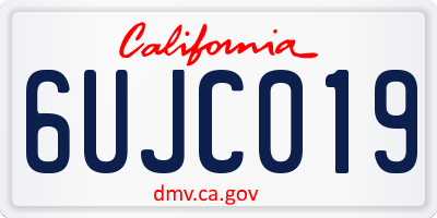 CA license plate 6UJC019