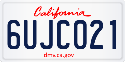 CA license plate 6UJC021