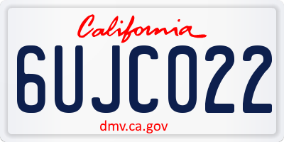 CA license plate 6UJC022