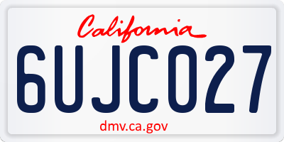 CA license plate 6UJC027