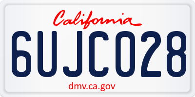 CA license plate 6UJC028