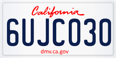 CA license plate 6UJC030