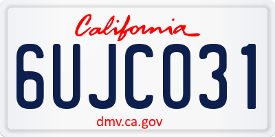 CA license plate 6UJC031