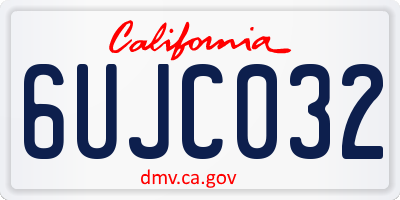 CA license plate 6UJC032