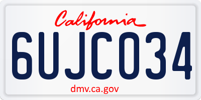 CA license plate 6UJC034