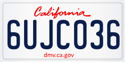 CA license plate 6UJC036
