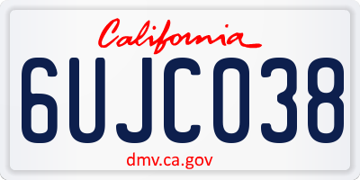 CA license plate 6UJC038