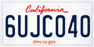 CA license plate 6UJC040