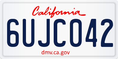 CA license plate 6UJC042