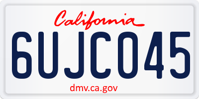 CA license plate 6UJC045