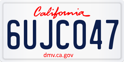 CA license plate 6UJC047