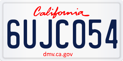CA license plate 6UJC054