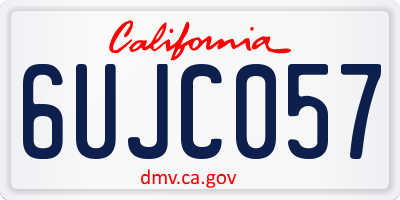 CA license plate 6UJC057