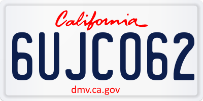 CA license plate 6UJC062