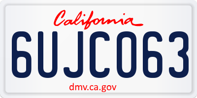 CA license plate 6UJC063