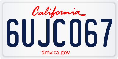 CA license plate 6UJC067