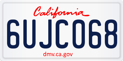 CA license plate 6UJC068