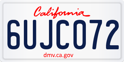 CA license plate 6UJC072