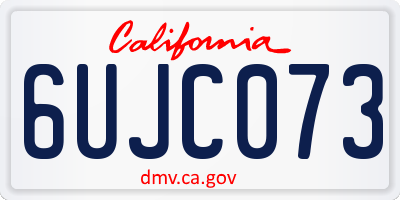 CA license plate 6UJC073