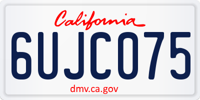 CA license plate 6UJC075