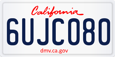 CA license plate 6UJC080