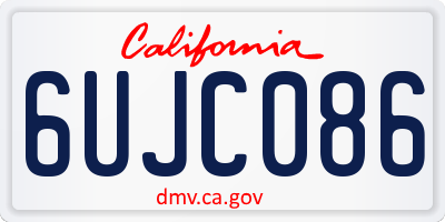 CA license plate 6UJC086