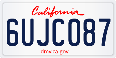 CA license plate 6UJC087