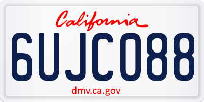 CA license plate 6UJC088