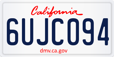 CA license plate 6UJC094