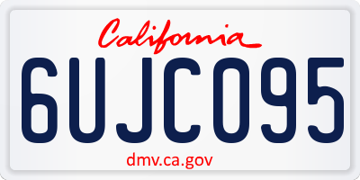 CA license plate 6UJC095
