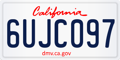 CA license plate 6UJC097