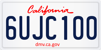 CA license plate 6UJC100