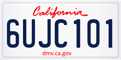 CA license plate 6UJC101