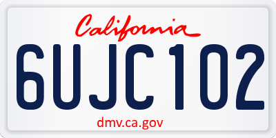 CA license plate 6UJC102