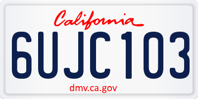 CA license plate 6UJC103