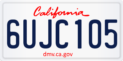 CA license plate 6UJC105