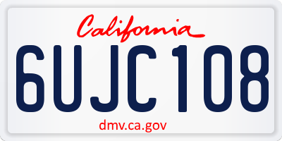 CA license plate 6UJC108