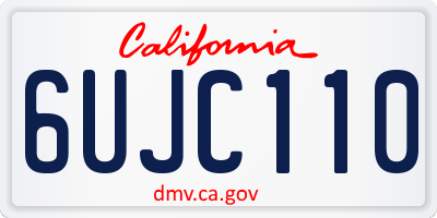 CA license plate 6UJC110