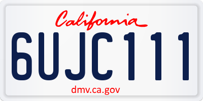 CA license plate 6UJC111