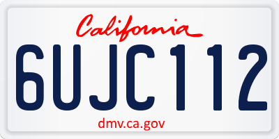 CA license plate 6UJC112