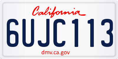 CA license plate 6UJC113