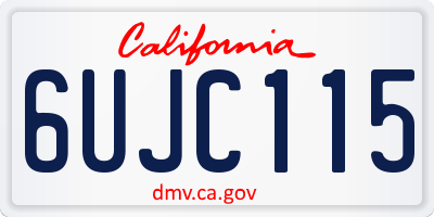 CA license plate 6UJC115