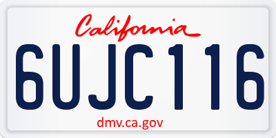 CA license plate 6UJC116